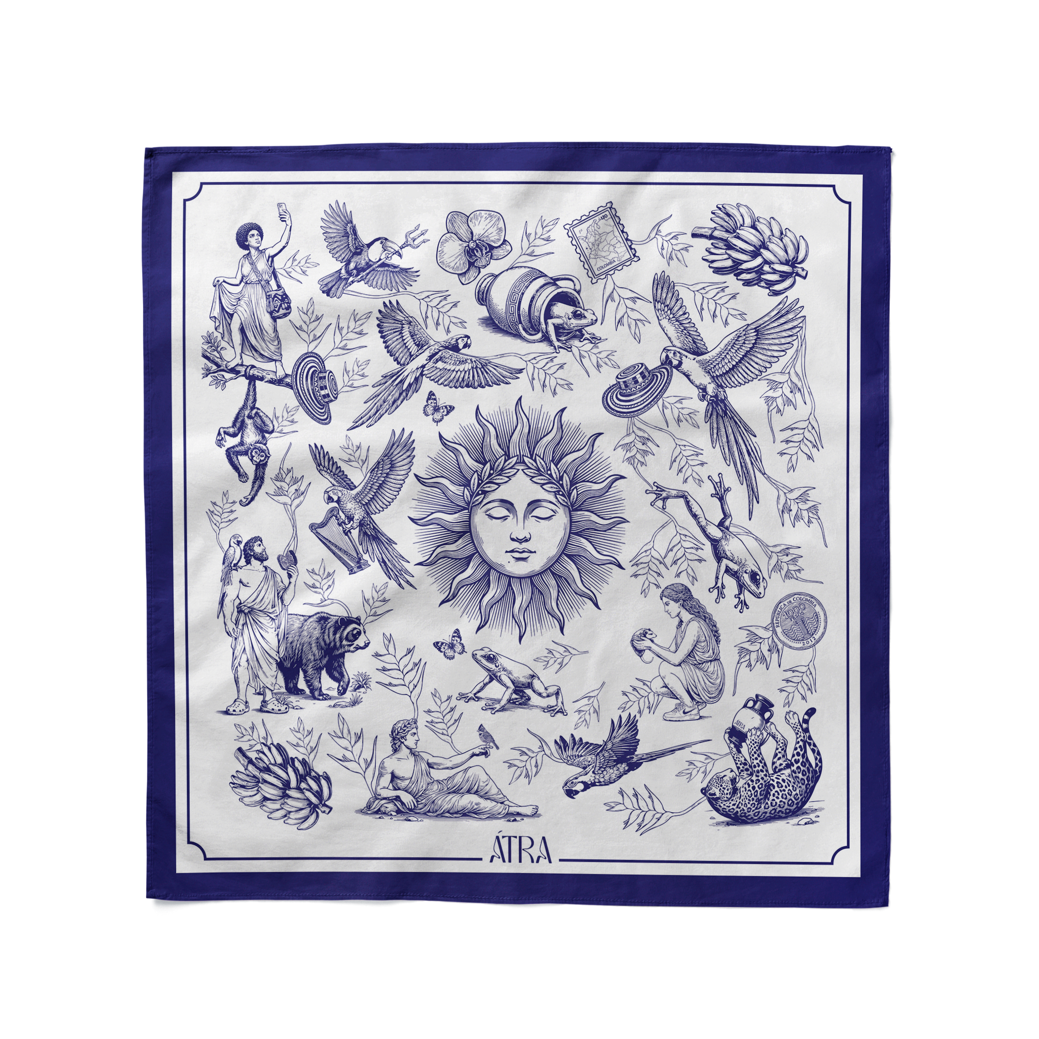 Pañoleta Sol de Fauna Azul