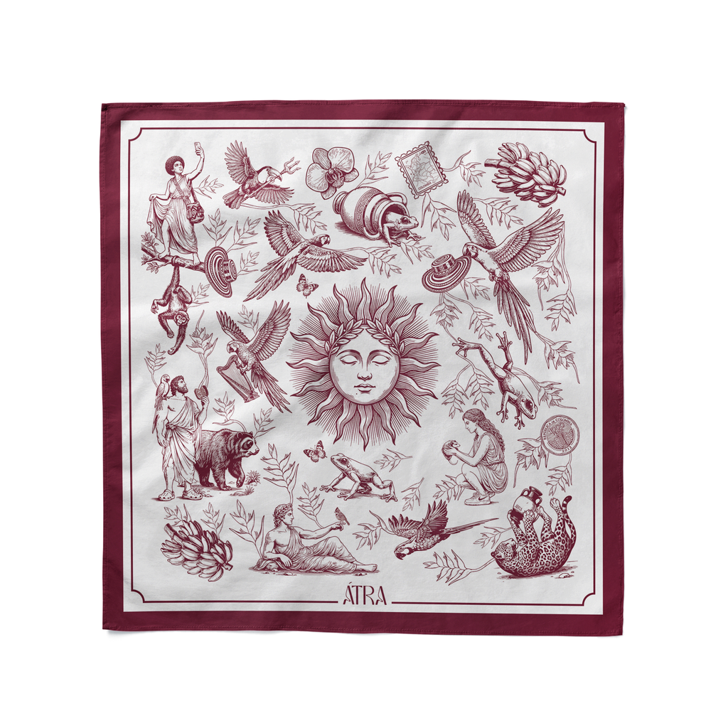 Pañoleta Sol de Fauna Vinotinto
